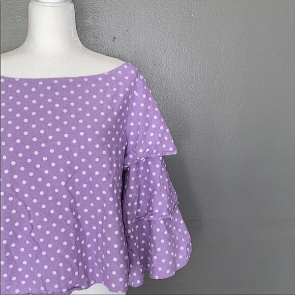 Haute project LA purple polka dot top L - Picture 2 of 5